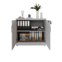Ver imagem 6 de Armário Baixo para Escritório 80cm x 45cm com 2 Portas e Chave Corporate Cinza