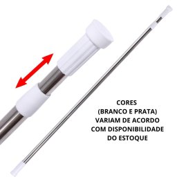 Varão Extensível Bastão Ajustável Porta Cortina Box Banheiro - 3