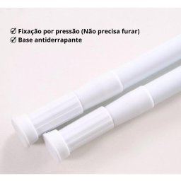 Varão Extensível Bastão Ajustável Porta Cortina Box Banheiro - 5