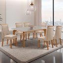 Ver imagem 7 de Mesa de Jantar Liz 180cm Tampo MDF Vidro Canto Copo com 6 Cadeiras Yasmin