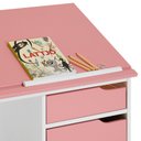 Ver mais imagens de Escrivaninha Madeira 4 Gavetas Desenho Emma Branco Rosa Idimex