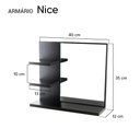 Ver imagem 3 de Armário para Banheiro com Espelho Nice Preto 40cm