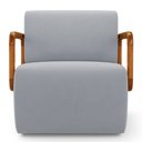 Ver imagem 6 de Kit 02 Poltronas Decorativas Orgânica Living Kavya Veludo Cinza Claro - Abmaza