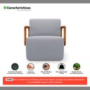 Ver imagem 3 de Kit 02 Poltronas Decorativas Orgânica Living Kavya Veludo Cinza Claro - Abmaza