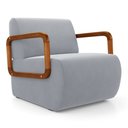 Ver imagem 5 de Kit 02 Poltronas Decorativas Orgânica Living Kavya Veludo Cinza Claro - Abmaza