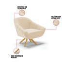 Ver imagem 6 de Kit 01 Namoradeira 02 Lugares e 02 Poltronas Giratória Giovana Suede Bege Base Madeira MM30 - D’Rossi