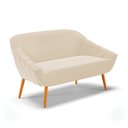 Ver imagem 3 de Kit 01 Namoradeira 02 Lugares e 02 Poltronas Giratória Giovana Suede Bege Base Madeira MM30 - D’Rossi