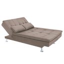 Ver imagem 5 de Sofá-cama com Chaise 188cm Linoforte Rayssa Suede Veludo Espuma D-33