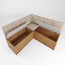Ver imagem 2 de Banco de Canto Baú para Mesa de Jantar Soberano Linho Bronze e Mel