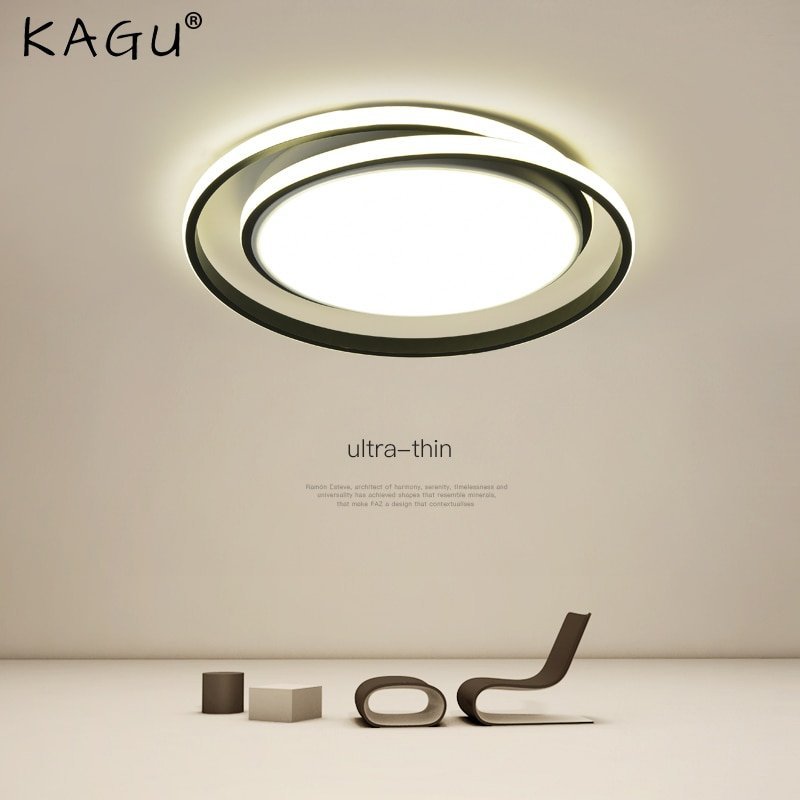 Plafon Kagu lustre moderno redondo de led, para sala de estar, quarto, cozinha, estudo, sala, teto p - 2