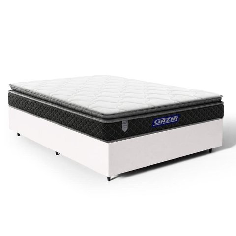 Cama Box com Colchão Gazin de Espuma D28 Pillow Top Ortoblack Casal 138cm