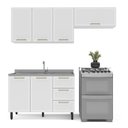 Ver imagem 5 de Armário de Cozinha Modulada Completa 3 Peças 200cm sem Tampo 100% Mdf Amara Politorno Móveis