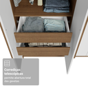 Ver mais imagens de Guarda-Roupa Solteiro 4 Portas Batentes Rustic/Branco/Rustic Venus Madesa