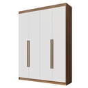 Ver imagem 3 de Guarda-Roupa Solteiro 4 Portas Batentes Rustic/Branco/Rustic Venus Madesa