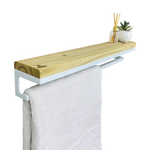 Toalheiro com Prateleira Strassis Design Sd-4002 Branco
