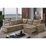 Sofá de Canto 5 Lugares Retrátil Denver Tecido Suede 197cm x 226cm Cor Bege - 2