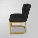 Ver imagem 3 de Kit 02 Cadeira Escritório/recepção Flor - Base Ferro Dourado - Preto