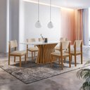 Ver imagem 2 de Sala de Jantar Mesa Ilhéus 1,80m e 6 Cadeiras Jade Bege