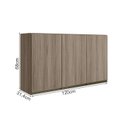 Ver imagem 3 de Armario Aereo 3 Portas Mdf 120 Cm Kali 12197 Carvalho Toq Carvalho Toq Nicioli