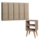 Ver imagem 2 de Cabeceira Solteiro Modular 5 Módulos com Mesa de Cabeceira Melissa Moderna