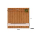 Ver imagem 4 de Rack Bancada C/painel P/tv até 65 Polegadas Pratic Ripado Prateleira 223x240cm Freijo - Dj Móveis