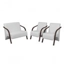 Ver imagem 1 de Conjunto Poltronas Vênus Pés Madeira Courino Branco