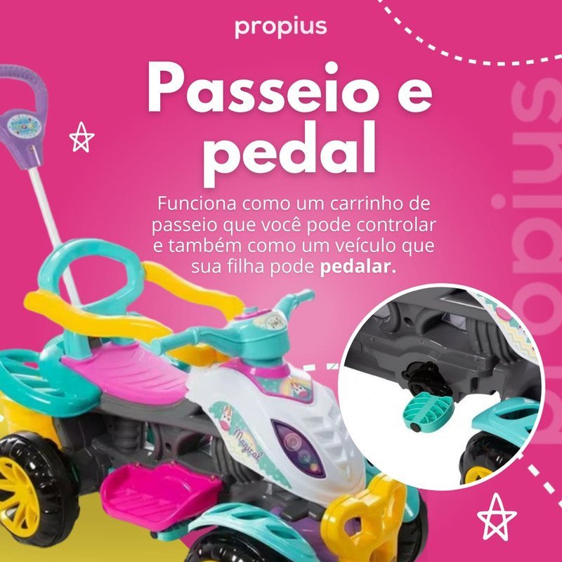 Carrinho Passeio Brinquedo Infantil Pedal Truck Motoca Guia Cor