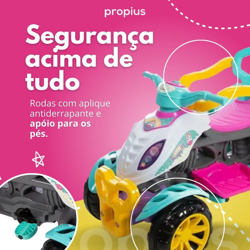 Quadriciclo Carrinho de Passeio Infantil com Empurrador - Maral Menina