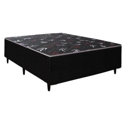 Cama Box Casal Conjugada Ortopédica Preto 138x188 - 5cm