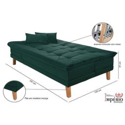Sofá Cama Berlim Plus 3 Lugares em Veludo  - 4