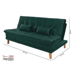 Sofá Cama Berlim Plus 3 Lugares em Veludo  - 5