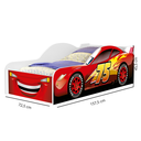 Ver imagem 3 de Mini Cama Carro Infantil com Proteção Lateral de Mdf Adesivada Design Moderno do Mcqueen Vermelho