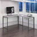 Ver imagem 2 de Mesa Home Office Escrivaninha L Industriale Cinza com Gaveteiro
