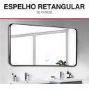 Ver imagem 2 de Espelho Retrô Retangular 90x70 com Moldura Preto Banheiro