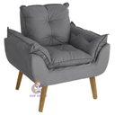 Ver imagem 2 de Kit 02 Poltrona/cadeira Decorativa Glamour com Pés Quadrado Cinza