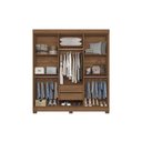 Ver imagem 2 de Guarda Roupa Casal 6 Portas (2 C/ Espelho) e 2 Gavetas C/ Pés Toledo Jatoba/areia - Santos Andirá