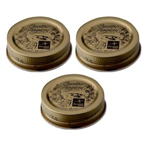 Kit com 3 Tampas para Potes Ø 56 Mm Quattro Stagioni 150 Ml, Garrafas 400 Ml e 1 Litro