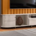 Ver imagem 4 de Estante de Tv 70 Pol 243cm Ripado Sala de Estar Nivora Cinamomo-off White M20 - D'Rossi