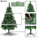 Ver imagem 3 de Árvore de Natal Pompom 1,5m Verde com Neve Luxo Pequena 260 Galhos Cheia Premium Nevada Luvinco