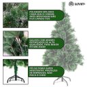 Ver imagem 2 de Árvore de Natal Pompom 1,5m Verde com Neve Luxo Pequena 260 Galhos Cheia Premium Nevada Luvinco