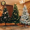 Ver mais imagens de Árvore de Natal Pompom 1,5m Verde com Neve Luxo Pequena 260 Galhos Cheia Premium Nevada Luvinco