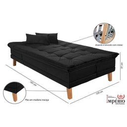 Sofá Cama Berlim Plus 3 Lugares em Veludo  - 4