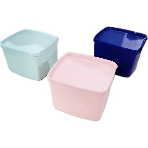 Tupperware Kit 3 Peças Jeitosinhos 800ml Aquamarine Rosa Bebê e Roxo