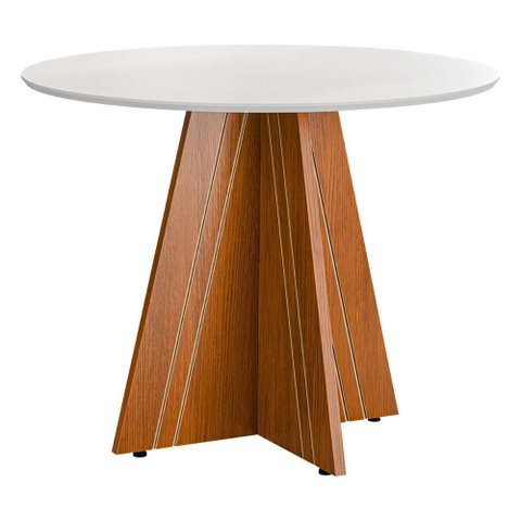 Mesa de Jantar Redonda 4 Lugares Multimóveis Cr50244 Cinamomo/off White
