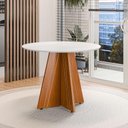 Ver imagem 2 de Mesa de Jantar Redonda 4 Lugares Multimóveis Cr50244 Cinamomo/off White