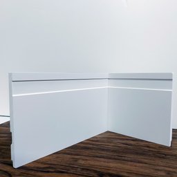 Rodapé de Poliestireno 12cm de Altura Frisado Branco (12x1x240cm) Formix 3d - 6