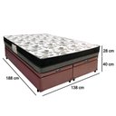 Ver imagem 4 de Cama Box Baú Casal Sintético Bipartido + Colchão Ortobom Iso Dupla Face 60x138x188 Cor:marrom