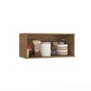 Ver imagem 4 de Armário Aéreo Celeste Kappesberg 100% Mdf 1 Porta Basculante Nogueira/branco 80cm