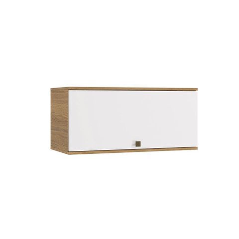 Armário Aéreo Celeste Kappesberg 100% Mdf 1 Porta Basculante Nogueira/branco 80cm