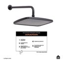 Ver imagem 2 de Ducha Chuveiro Retangular de Parede Amapari Pingoo.casa - Preto